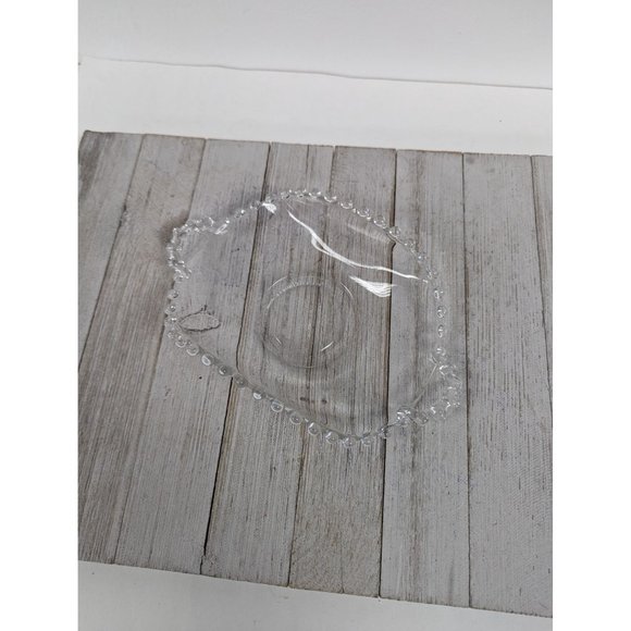 Vintage Imperial Glass Candlewick Handled Tray Plate Curved Platter 8 1/2" - Picture 2 of 7